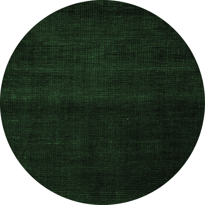 Round Abstract Emerald Green Modern Rug, abs4370emgrn