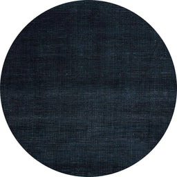 Round Abstract Black Modern Rug, abs4370
