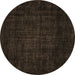 Round Abstract Brown Modern Rug, abs4371brn