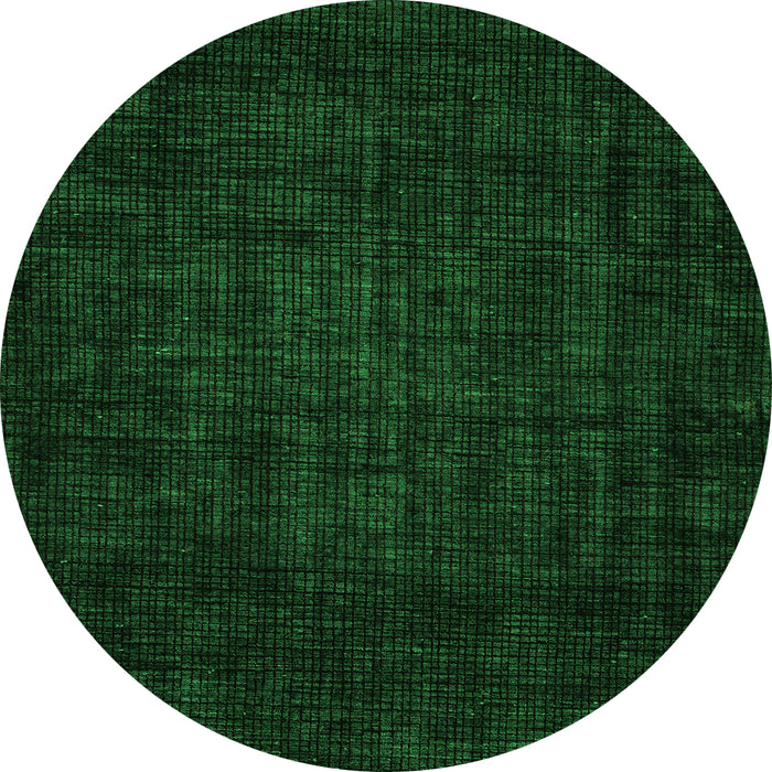 Round Abstract Green Modern Rug, abs4371grn