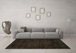 Machine Washable Abstract Brown Modern Rug in a Living Room,, wshabs4371brn