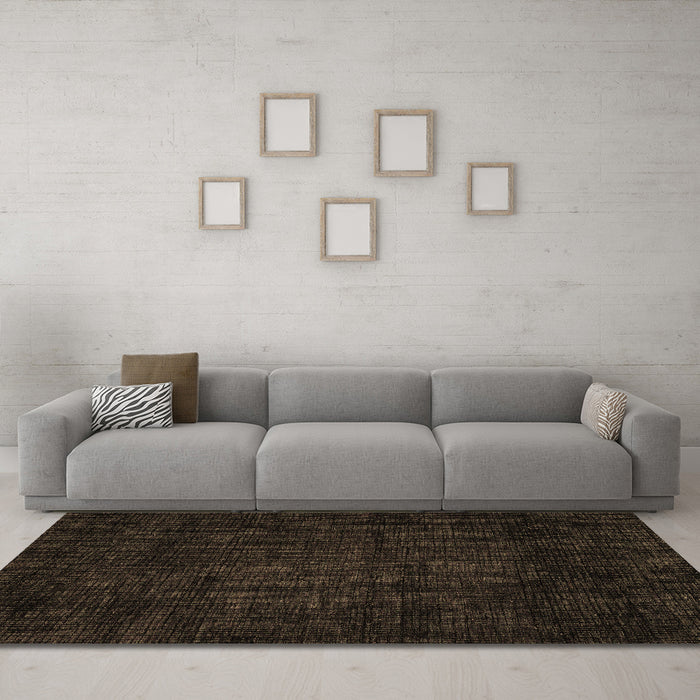 Machine Washable Abstract Brown Modern Rug in a Living Room,, wshabs4371brn