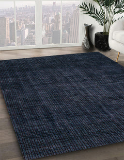 Machine Washable Abstract Night Blue Rug in a Family Room, wshabs4371