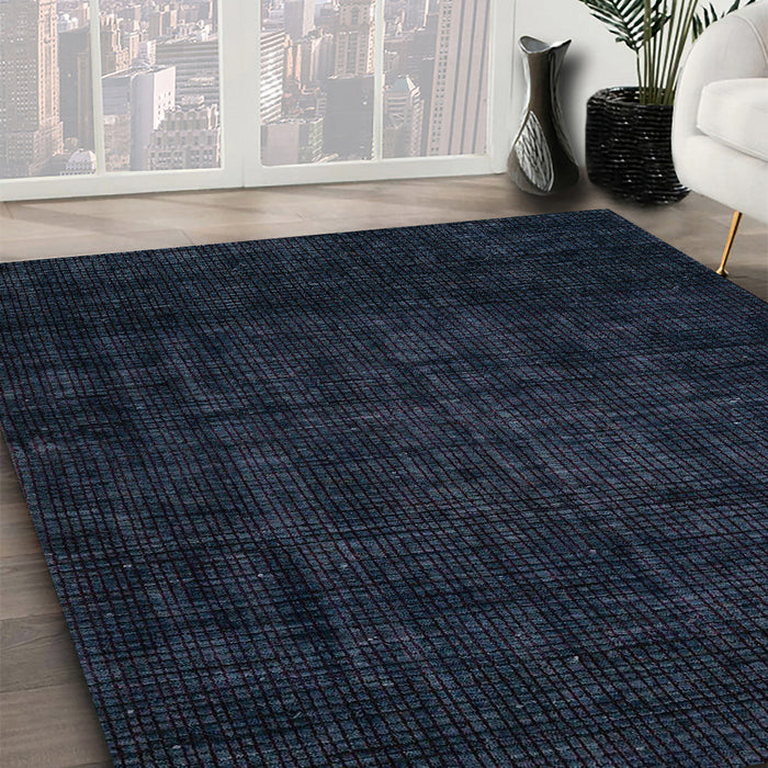 Machine Washable Abstract Night Blue Rug in a Family Room, wshabs4371