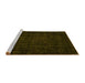 Sideview of Machine Washable Abstract Yellow Modern Rug, wshabs4371yw