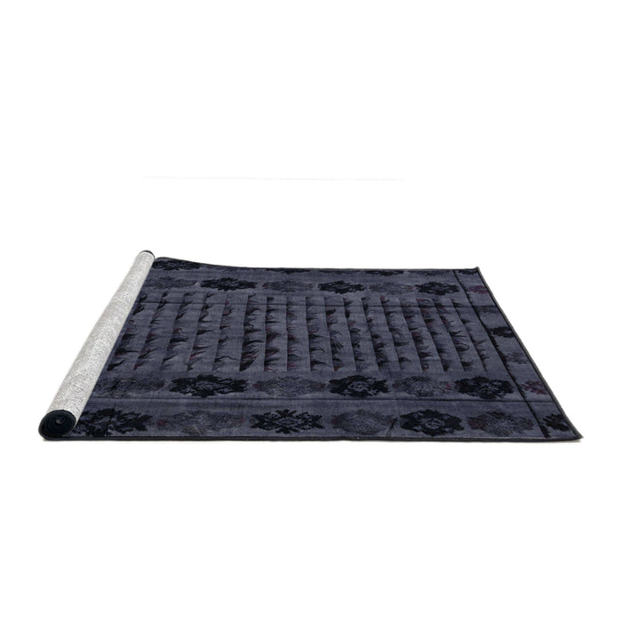 Sideview of Machine Washable Abstract Night Blue Rug, wshabs4372
