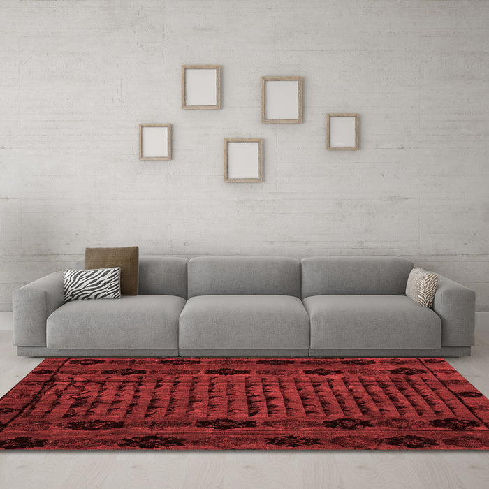 Modern Red Washable Rugs