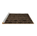 Sideview of Machine Washable Abstract Brown Modern Rug, wshabs4372brn