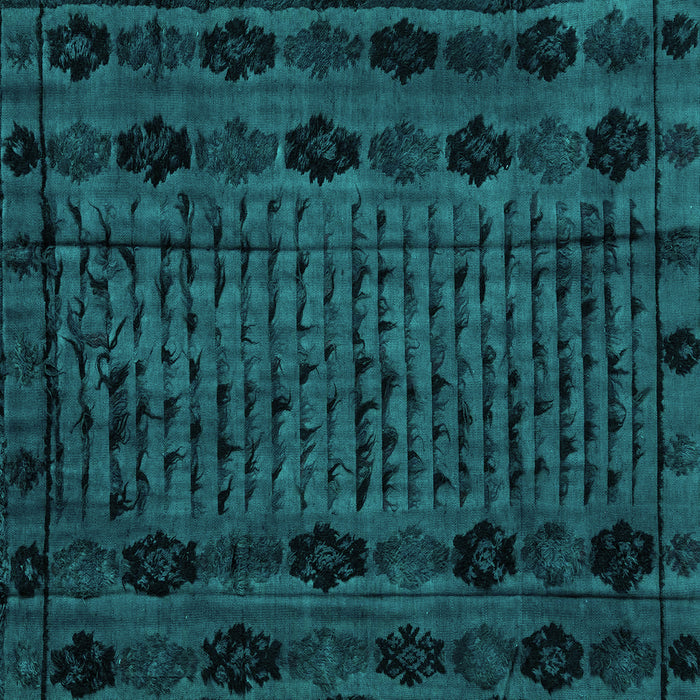 Square Machine Washable Abstract Turquoise Modern Area Rugs, wshabs4372turq