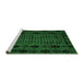 Sideview of Machine Washable Abstract Green Modern Area Rugs, wshabs4372grn