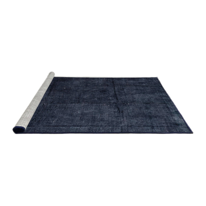 Sideview of Machine Washable Abstract Night Blue Rug, wshabs4373