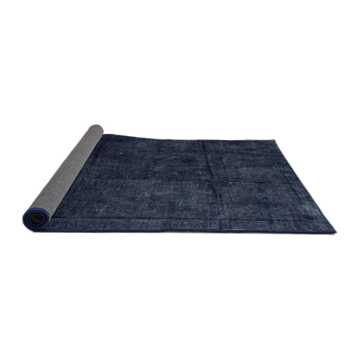 Sideview of Abstract Blue Modern Rug, abs4373