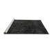 Sideview of Machine Washable Abstract Gray Modern Rug, wshabs4373gry