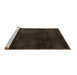 Sideview of Machine Washable Abstract Brown Modern Rug, wshabs4373brn