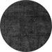 Round Machine Washable Abstract Gray Modern Rug, wshabs4373gry