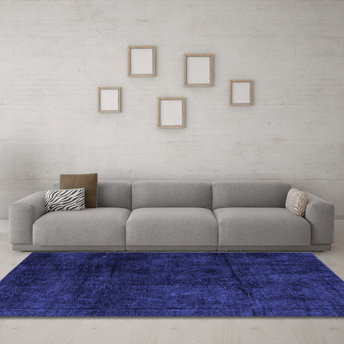 Machine Washable Abstract Blue Modern Rug in a Living Room, wshabs4373blu