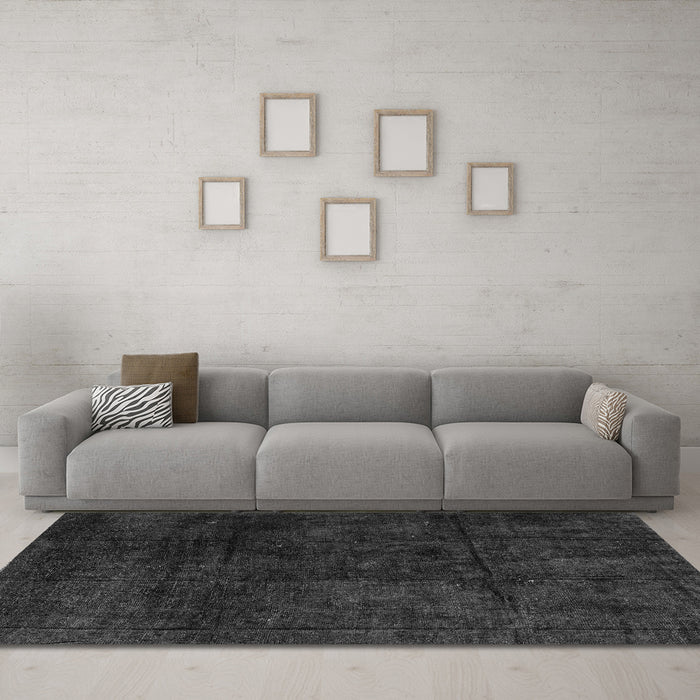 Machine Washable Abstract Gray Modern Rug in a Living Room,, wshabs4373gry