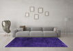 Machine Washable Abstract Purple Modern Area Rugs in a Living Room, wshabs4373pur