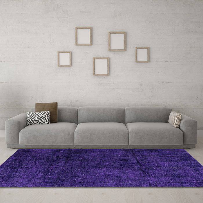 Machine Washable Abstract Purple Modern Area Rugs in a Living Room, wshabs4373pur