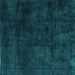 Square Machine Washable Abstract Turquoise Modern Area Rugs, wshabs4373turq