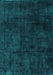 Machine Washable Abstract Turquoise Modern Area Rugs, wshabs4373turq