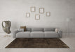 Machine Washable Abstract Brown Modern Rug in a Living Room,, wshabs4373brn