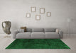 Machine Washable Abstract Green Modern Area Rugs in a Living Room,, wshabs4373grn