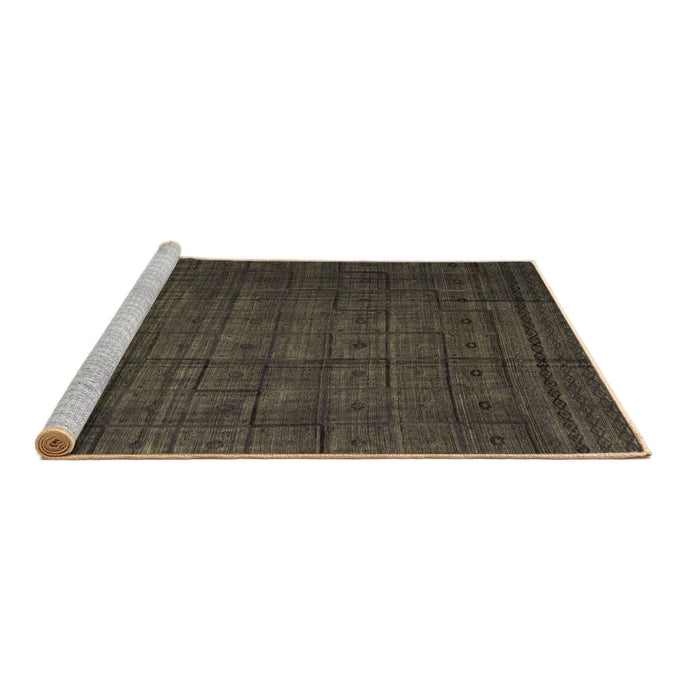 Sideview of Machine Washable Abstract Brown Modern Rug, wshabs4374brn
