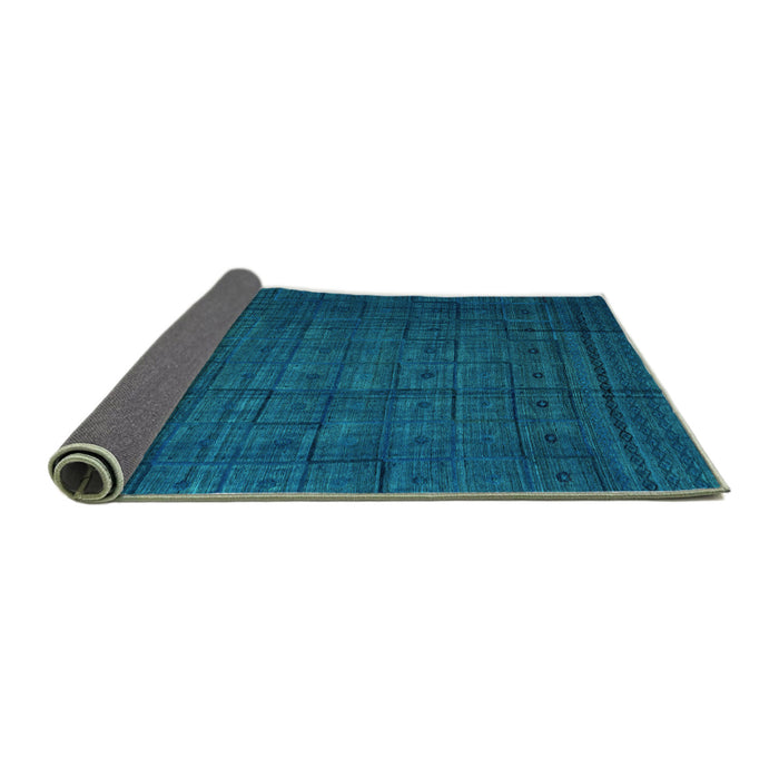Sideview of Abstract Turquoise Modern Rug, abs4374turq