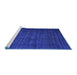 Sideview of Machine Washable Abstract Blue Modern Rug, wshabs4374blu