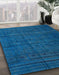 Abstract Blue Modern Rug in Family Room, abs4374