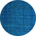 Round Abstract Light Blue Modern Rug, abs4374lblu