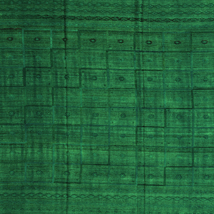 Square Abstract Green Modern Rug, abs4374grn