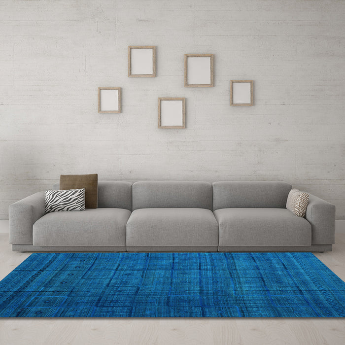 Machine Washable Abstract Light Blue Modern Rug in a Living Room, wshabs4374lblu