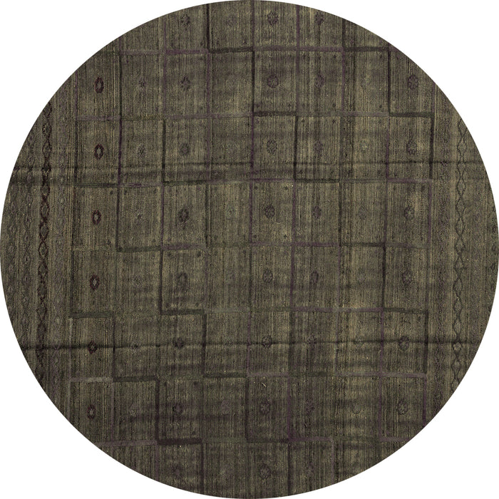 Round Abstract Brown Modern Rug, abs4374brn