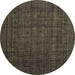 Round Abstract Brown Modern Rug, abs4374brn