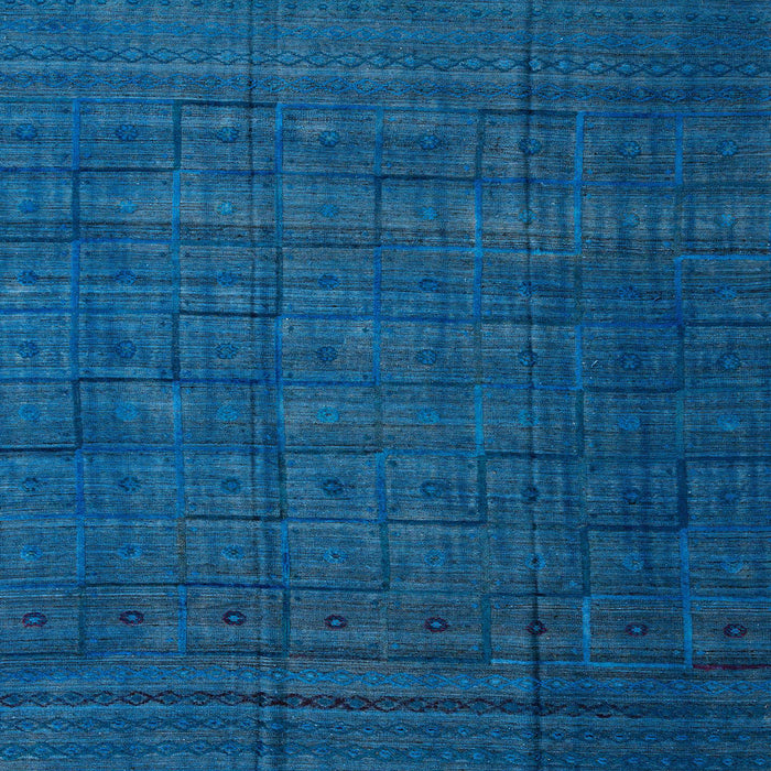 Square Abstract Blue Modern Rug, abs4374