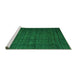 Sideview of Machine Washable Abstract Green Modern Area Rugs, wshabs4374grn