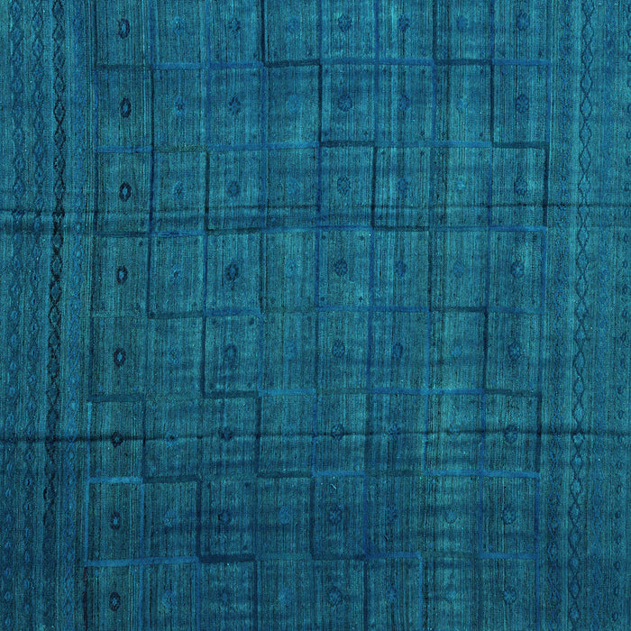 Square Abstract Turquoise Modern Rug, abs4374turq