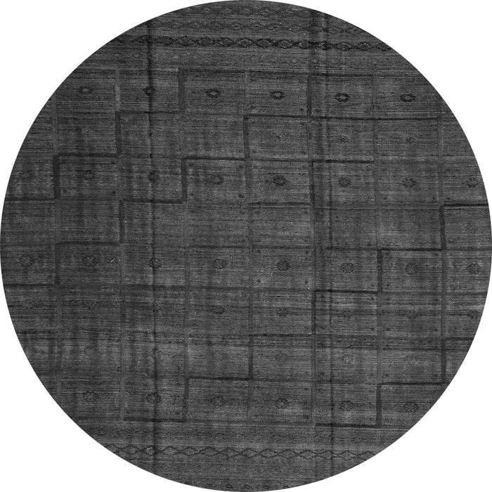 Round Abstract Gray Modern Rug, abs4374gry
