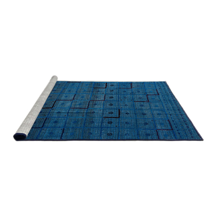 Sideview of Machine Washable Abstract Bright Navy Blue Rug, wshabs4375