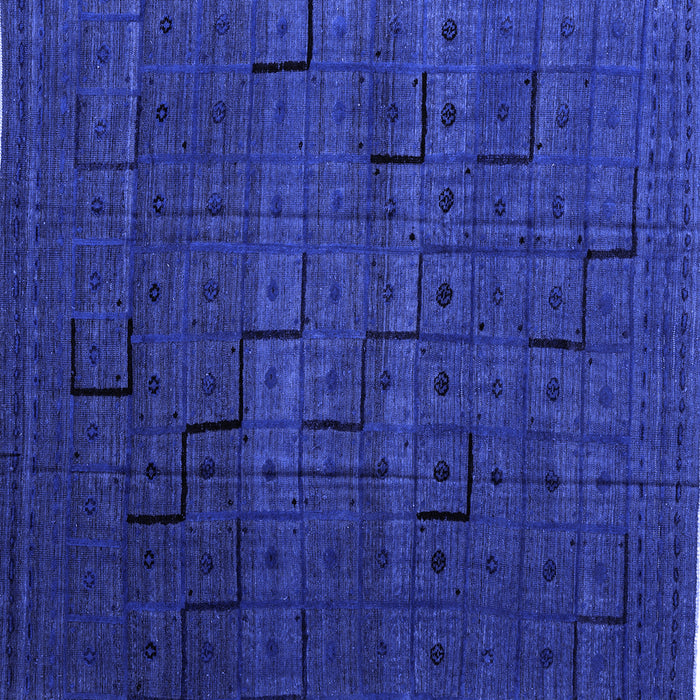 Square Abstract Blue Modern Rug, abs4375blu