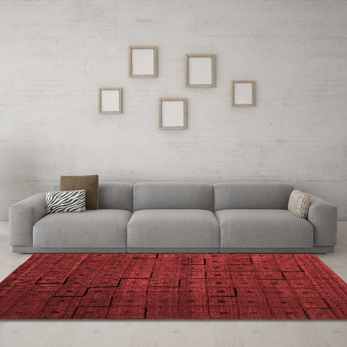 Modern Red Washable Rugs