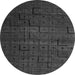 Round Abstract Gray Modern Rug, abs4375gry