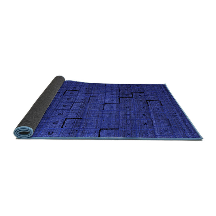 Sideview of Abstract Blue Modern Rug, abs4375blu