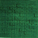 Square Abstract Green Modern Rug, abs4375grn