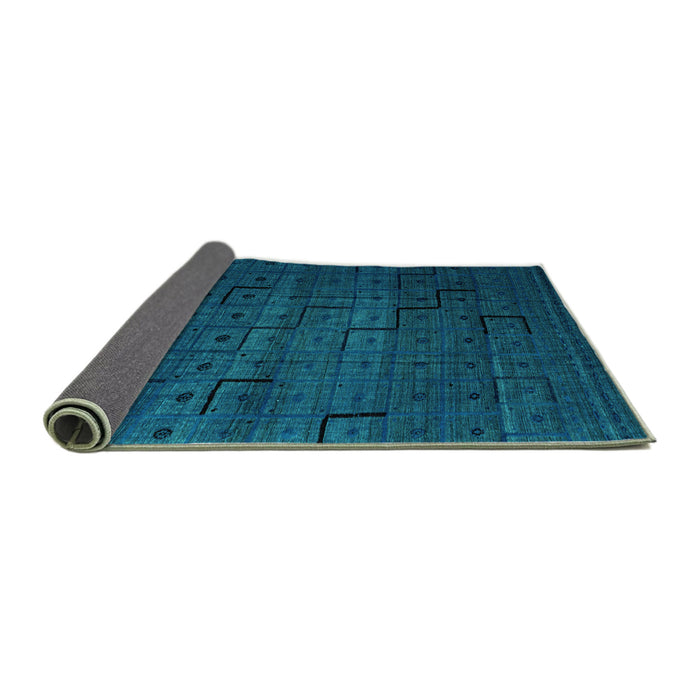 Sideview of Abstract Turquoise Modern Rug, abs4375turq