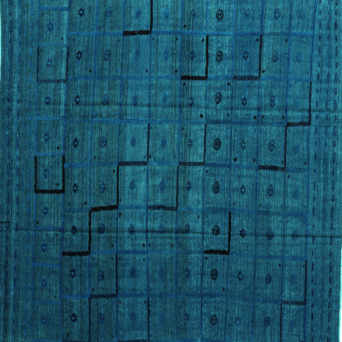 Square Abstract Turquoise Modern Rug, abs4375turq