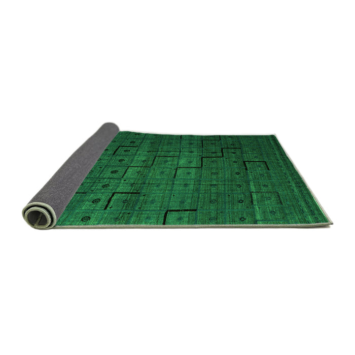 Sideview of Abstract Green Modern Rug, abs4375grn