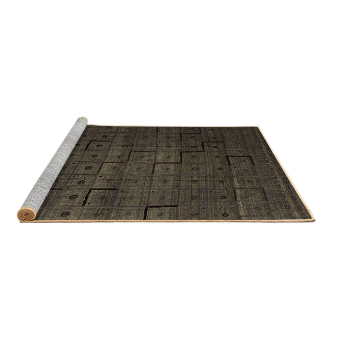 Sideview of Machine Washable Abstract Brown Modern Rug, wshabs4375brn